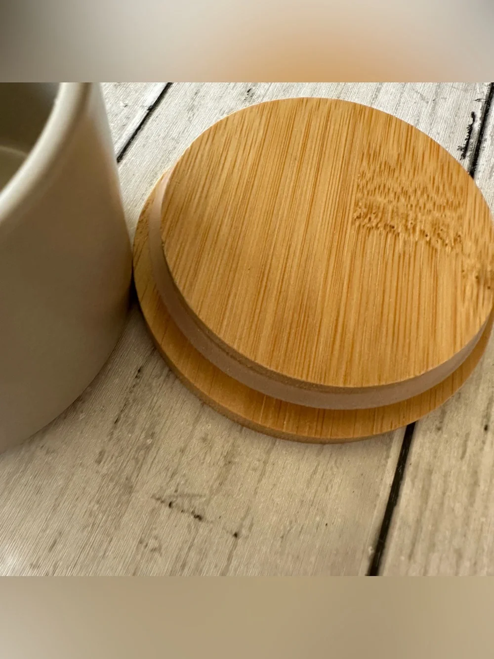 PREOWNED NESPRESSO SUGAR BOWL BAMBOO LID GREY CONTAINER